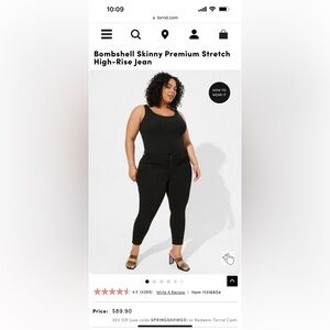 Torrid bombshell skinny jeans Premium stretch 14R